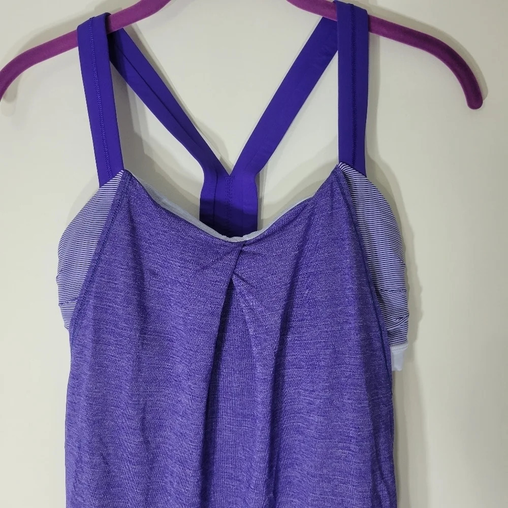 Lululemon rest less tank top with built in sports bra sz 6 - Picture 3 of 10